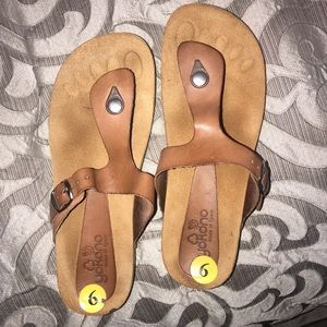 Yokono Brown Leather Sandal, size 9